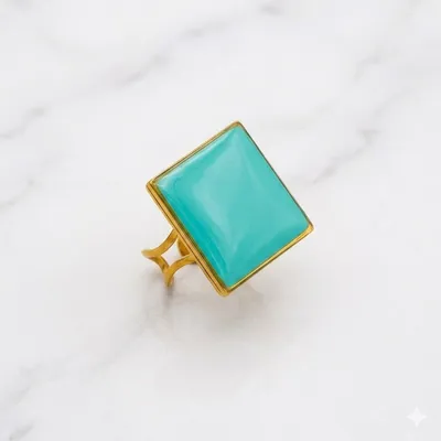 Bague Morgane Carré — Turquoise
